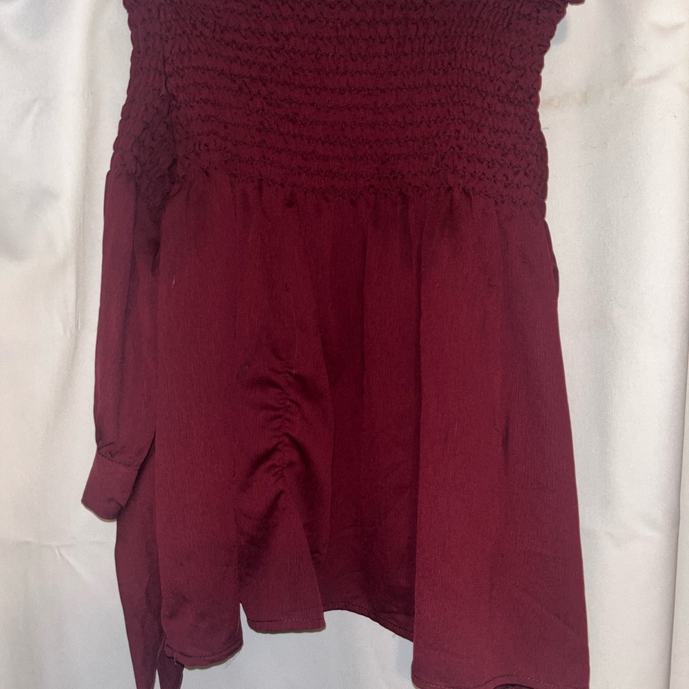 Rue21 Burgundy Smocked Blouse
